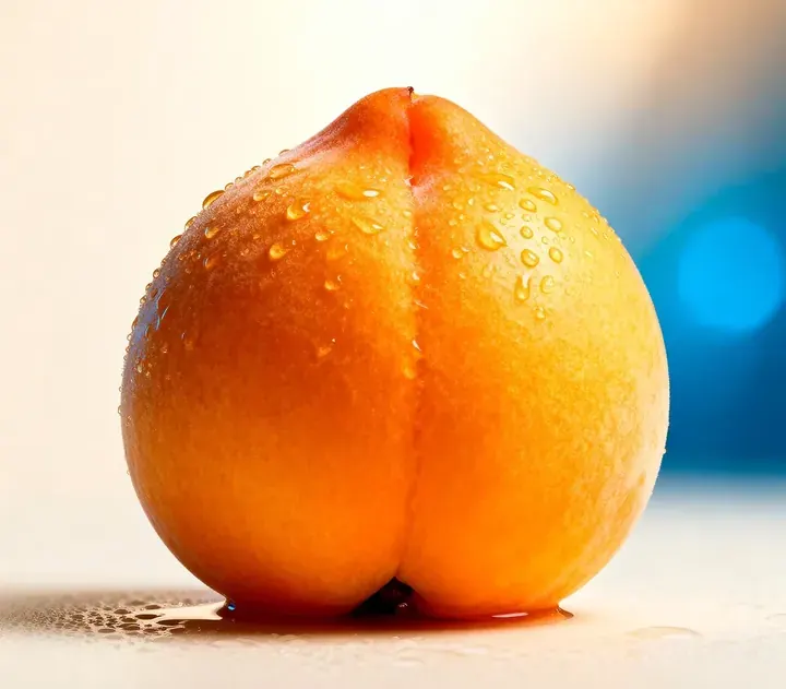 A dew-covered golden fruit
