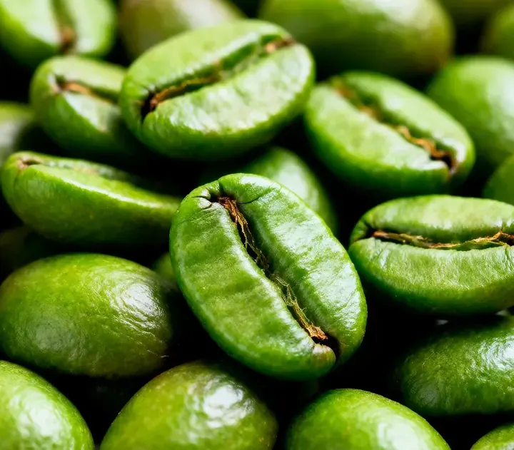 Unroasted green coffee beans